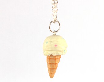 Vanilla ice cream cone necklace