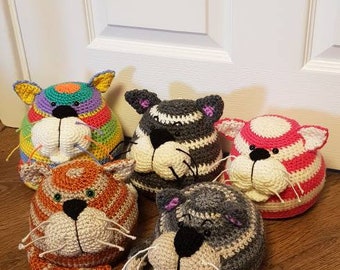 Cat bookend / door stop pdf crochet  pattern