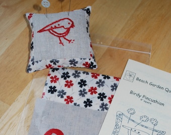 Sewing and Embroidery Kit, Birdy Pincushion Kit