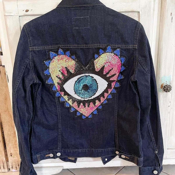 Veste en jean LEVI's brute cutomisée M