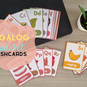 Tagalog Flashcards - Filipino Alphabet (Digital Print)