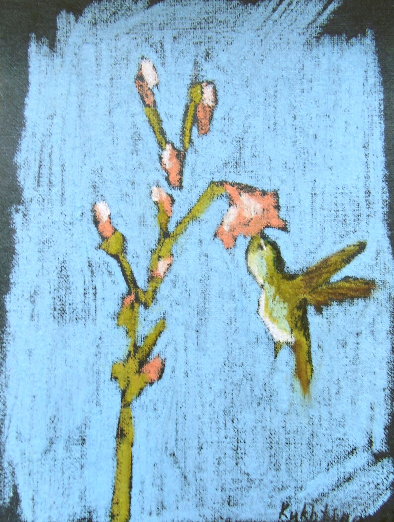 Hummingbird Painting Original Art 5quot; by 7quot; Bird Artwor Hummingbird Painting Original Art 5quot; by 7quot; Bird Artwor