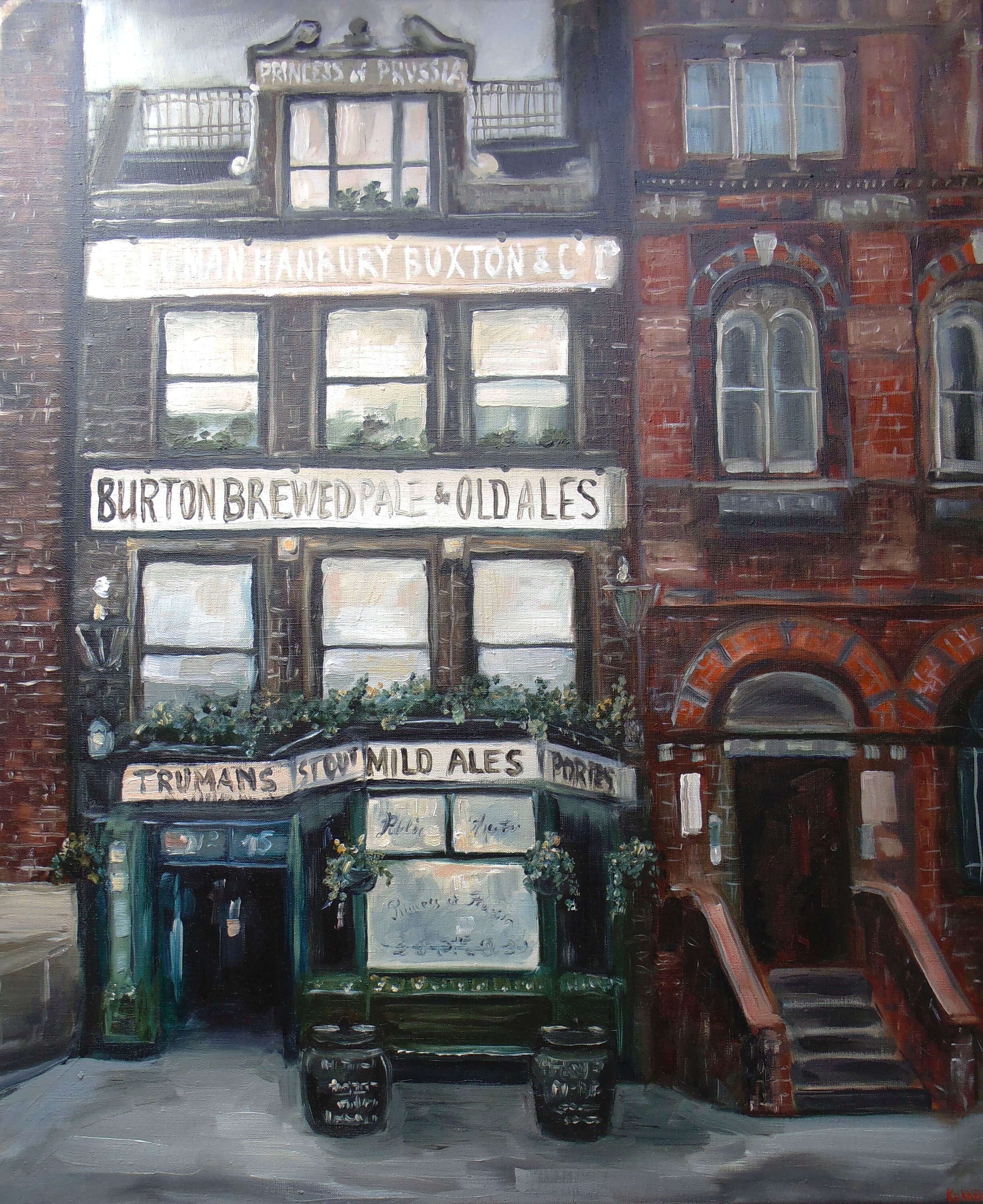 London Painting Pub Original Art 20 by 24 Etsy