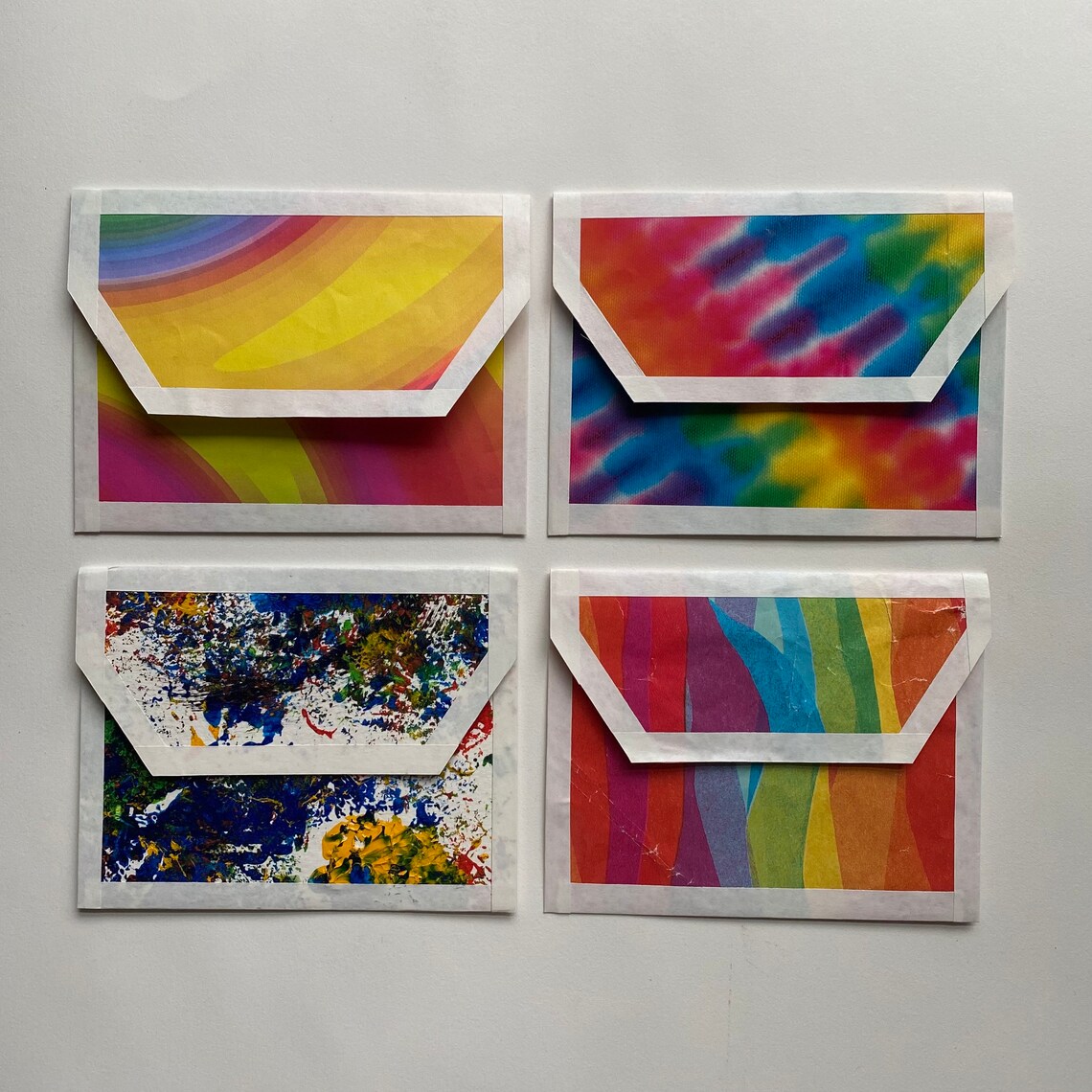 Rainbow 2 Handmade Stationery 4 Pack With Greeting Cards Etsy