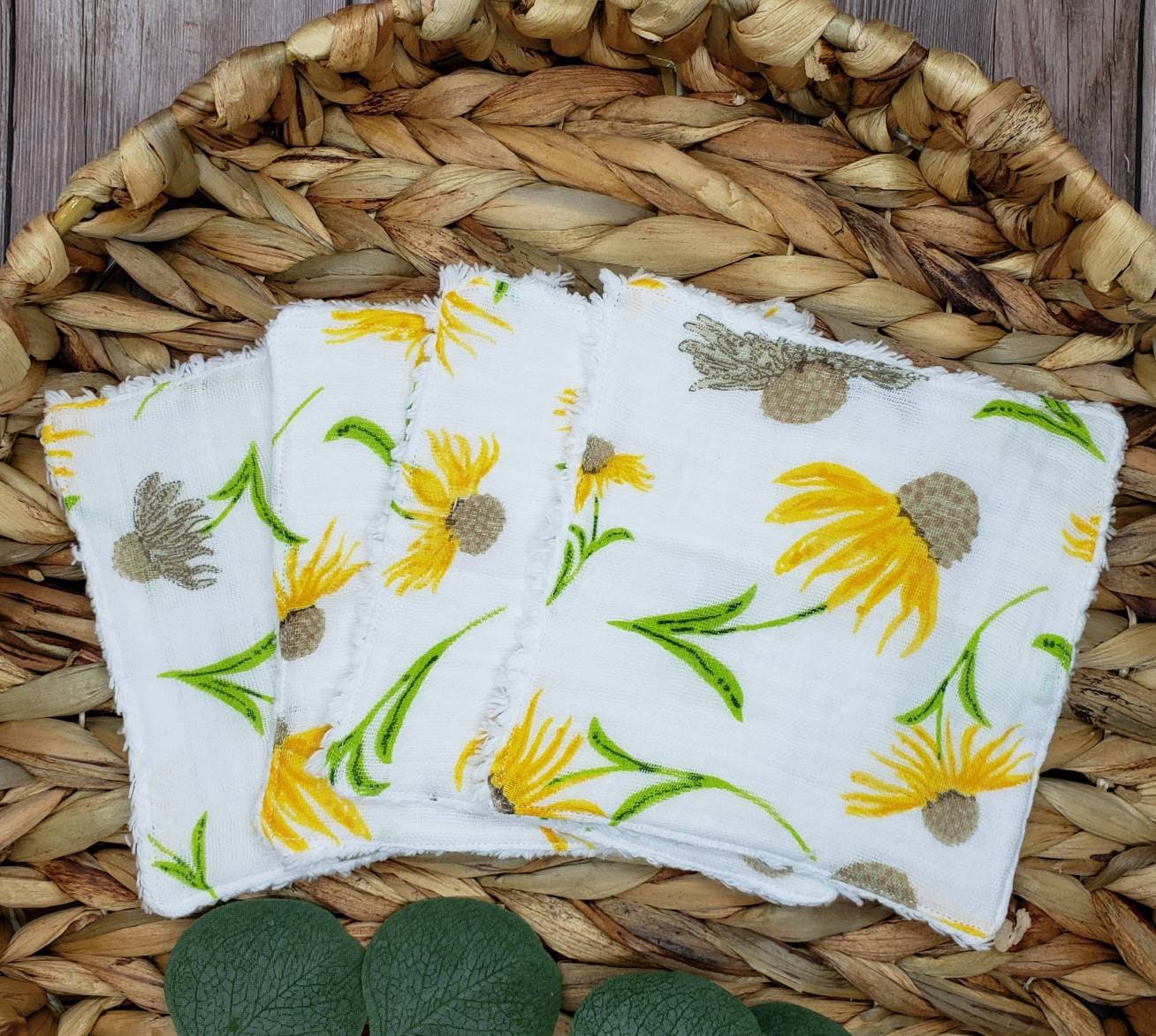 Super Soft Baby Washcloths Yellow Facial Washcloth Daisy Etsy