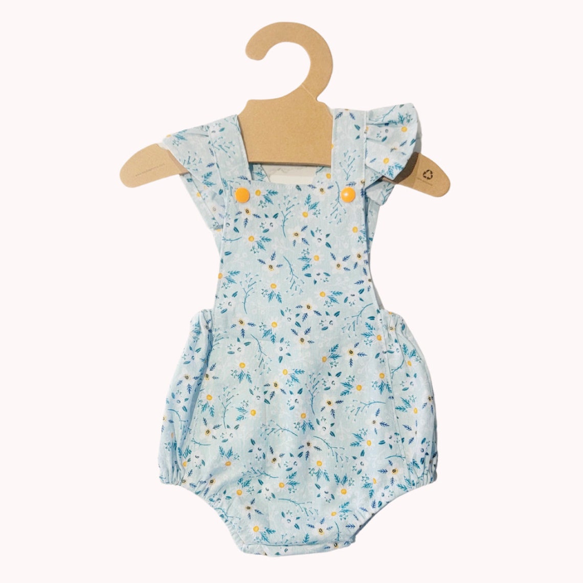 Babyhug 100% Cotton Full Sleeves Romper with Inner Top Floral Print - Orange main image 0