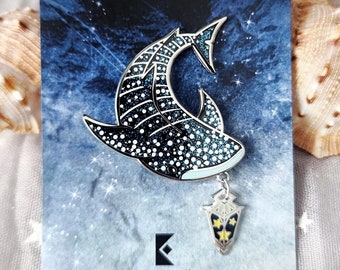 Galaxy Whale Shark Enamel Pin: Glow-in-the-Dark Star Lantern