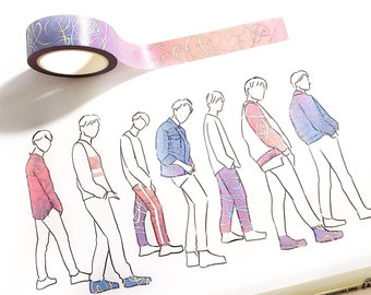 BTS Love Yourself Holographic Washi Tape: Kpop Scrapbook Planner