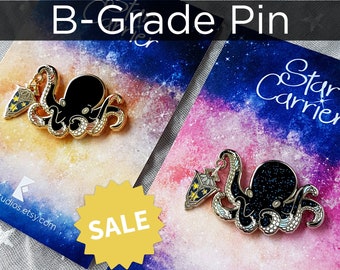 SALE Star Carrier Enamel Pin Glow in the Dark Animals with Lantern Stars Gold Silver Glitter Octopus Cute Fantasy Ocean Kraken Accessory