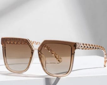 Duże kwadratowe okulary przeciwsłoneczne damskie