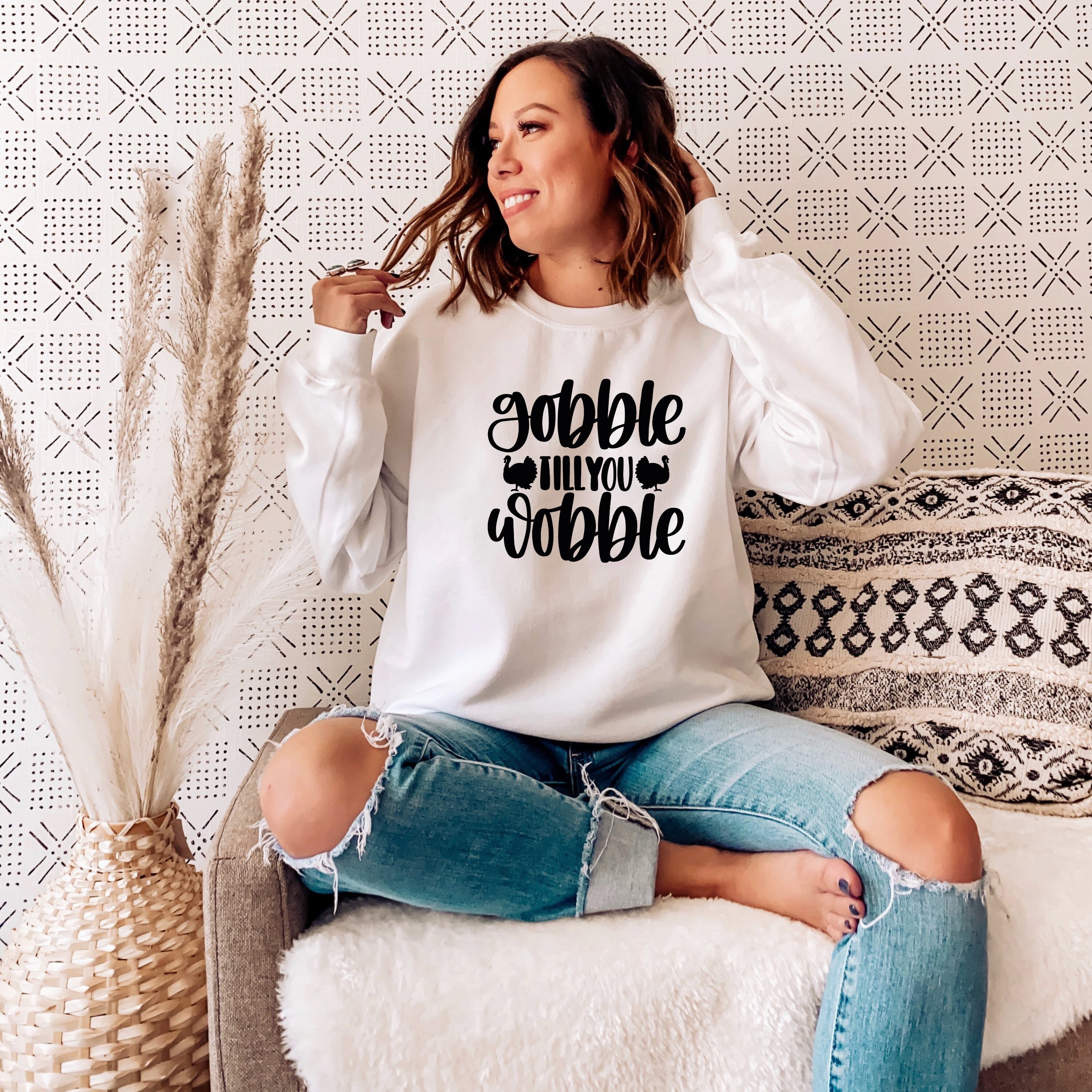 Gobble Till You Wobble, Sweatshirt, Graphic Tee, Thanksgiving, Fall, Autumn, Pumpkin