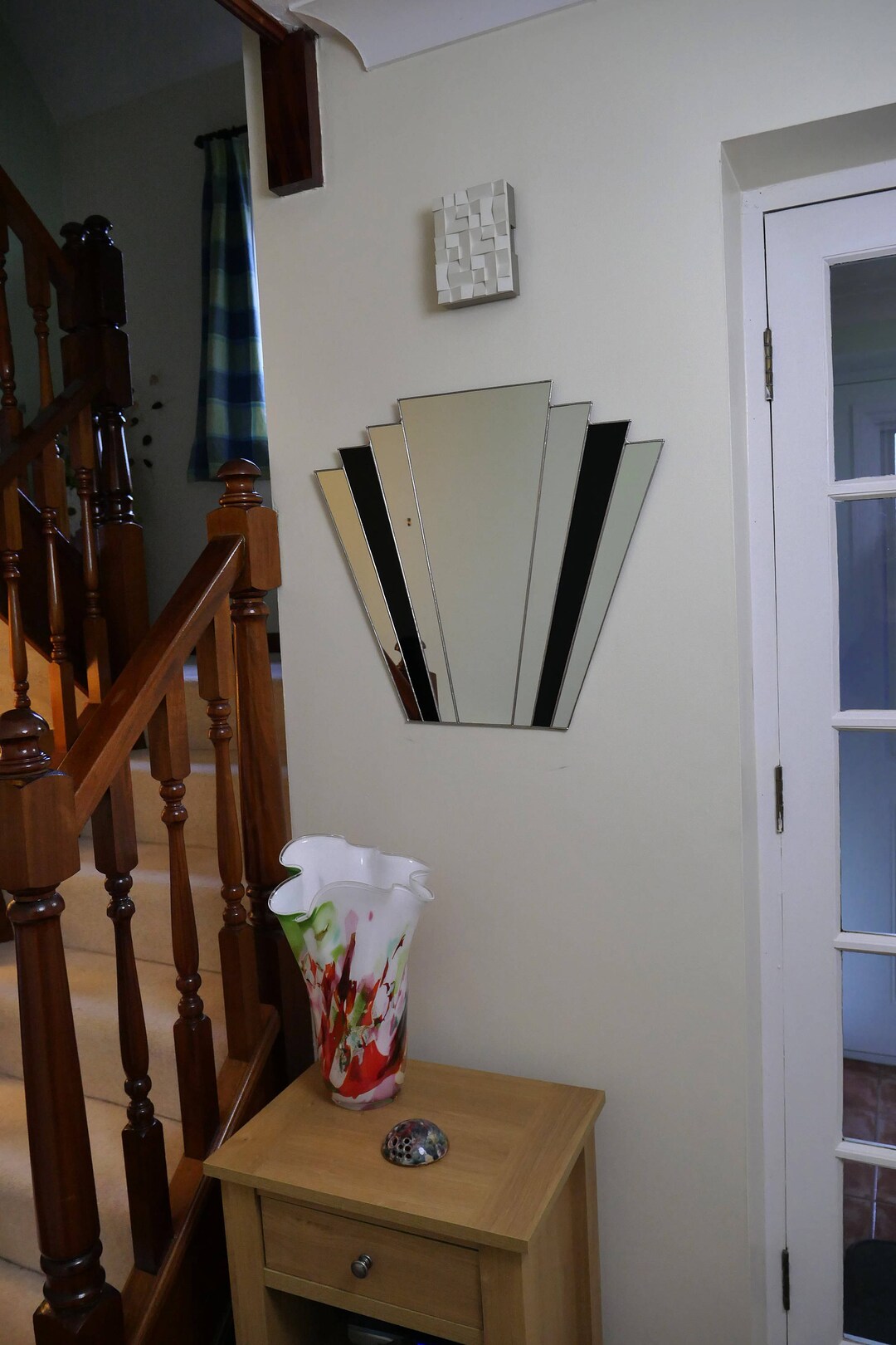 Art Deco Bathroom Mirrorblack Stained Glass Etsy