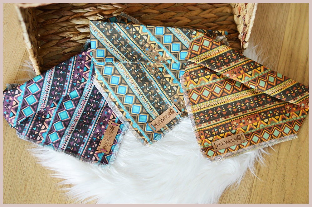 Bandana Pour Chien ? Peeweethnic | 3 Coloris/Dog Bandana Cadeau Accessoire Chien