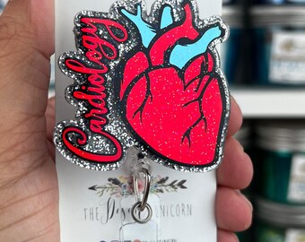 Bobine d'insigne cardiaque de cardiologie, cadeau scintillant pour infirmière