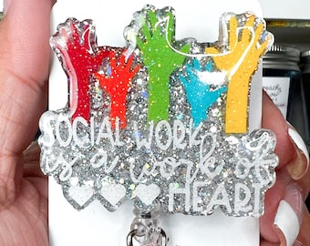 Sozialarbeiter Ausweis Reel: Glitter Acryl Ausweishalter