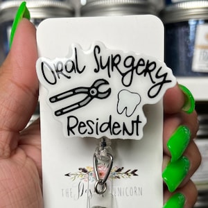 Oral Surgery Resident Badge Reel, Dental Badge Reel, Cute Badge Reel, Oral Surgery Badge Reel, Tooth Badge Reel, Badge Reel