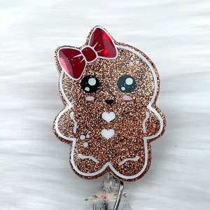 Christmas Badge Reel, Gingerbread Badge Reel, Nurse Badge Reel,  Holiday Badge Reel, Cute Badge Reel, Teacher Badge Reel, Interchangeable