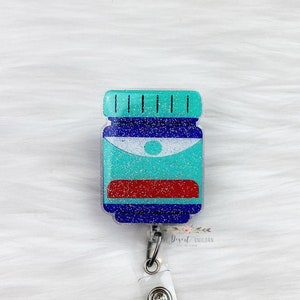 Medicine Jar Badge Reel Interchangeable, Nurse Badge Reel, Cute Badge Reel, Badge Reel, Sana Sana Badge Reel