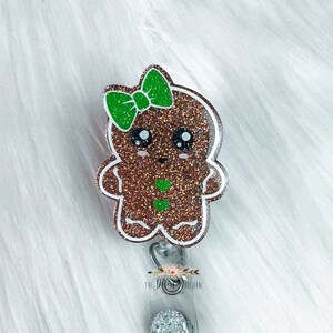 Christmas Badge Reel, Gingerbread Badge Reel, Nurse Badge Reel,  Holiday Badge Reel, Cute Badge Reel, Teacher Badge Reel, Interchangeable
