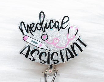 Medical Assistant Badge Reel, MA Badge Reel, Cute Badge Reel, Badge Reel, Medical Badge Reel,