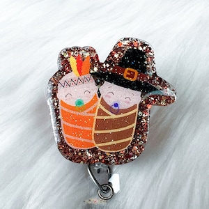 Thanksgiving Newborn Acrylic Badge Reel: Labor and Delivery Nurse