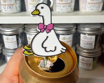 3D Printed Goose Can Tab Opener | Nail Saver Accessory (Pink Bow)