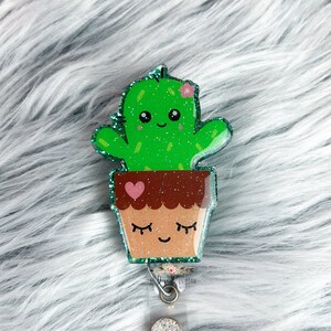 Bobine de badge cactus, bobine de badge, bobine de badge d'infirmière, jolie bobine de badge, cadeau d'infirmière, bobine de badge d'enseignant, bobine de badge d'identification, bobine de badge succulente, cactus
