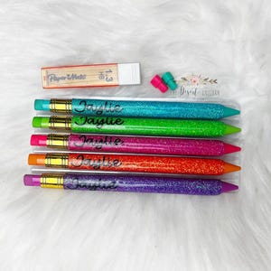 Glitter Mechanical Pencil Set,  Back to School Gift, Personalized Pencils, Glitter Pencil Set, Teacher, Student Gift, Custom Pencil