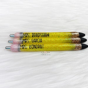 Caneta Lápis Glitter, Caneta Recarregável Inkjoy Glitter, Caneta Personalizada, Presente para Professor