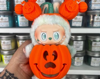 Pumpkin Labubu Costume – Halloween Vinyl Toy Outfit