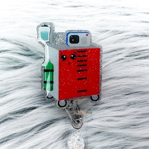 Crash Cart Badge Reel, Nurse Badge Reel, ER Nurse, Emergency Badge Reel, Interchangeable Badge Reel, Badge Reel