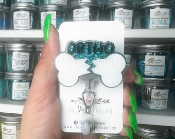 Distintivo Ortho Bone: regalo per infermiere ortopedico in acrilico glitterato