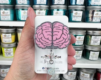 Carrete de insignias "Cerebro": adorno acrílico intercambiable, regalo para enfermeras