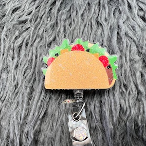 Taco Badge Reel: Glitter Acrylic, Interchangeable Nurse Badge