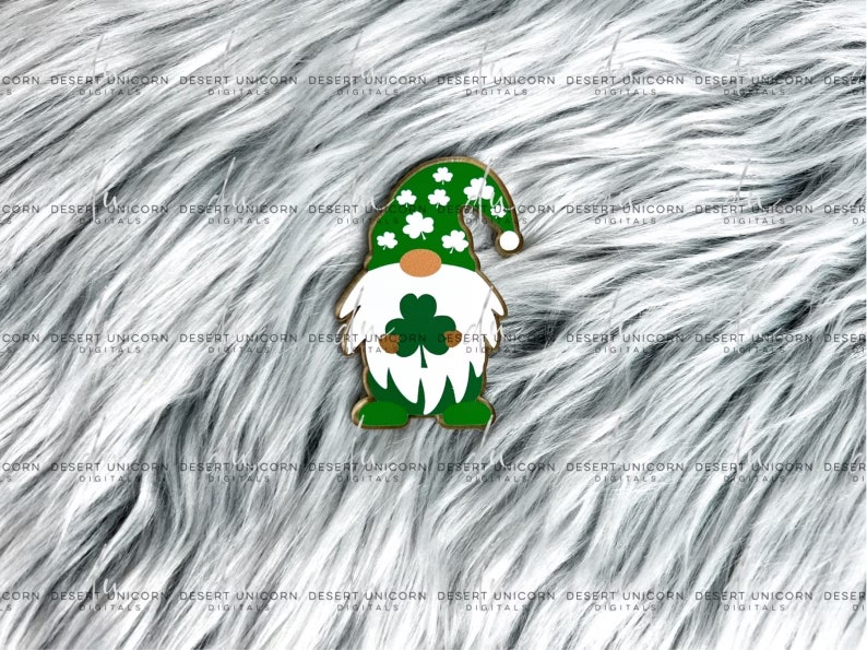 Gnome Acrylic Blanks: Badge Reel Acrylics with Decal Set St. Patricks Gnome