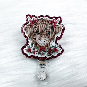 Highland Cow Badge Reel, Nurse Badge Reel, Interchangeable Badge Reel, Cow Badge Reel, Cute Badge Reel, Animal Badge Reel, Nurse Badge Reel
