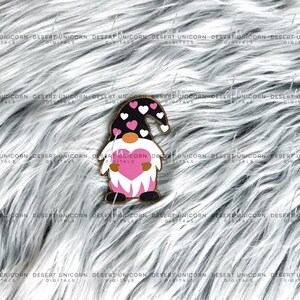 Gnome Acrylic Blanks: Badge Reel Acrylics with Decal Set Valentine Gnome