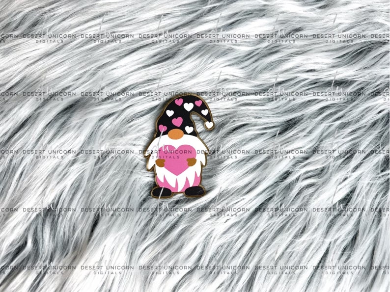 Gnome Acrylic Blanks: Badge Reel Acrylics with Decal Set Valentine Gnome