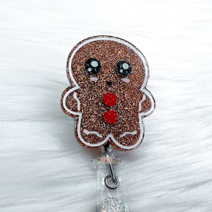 Christmas Badge Reel, Gingerbread Badge Reel, Nurse Badge Reel,  Holiday Badge Reel, Cute Badge Reel, Teacher Badge Reel, Interchangeable
