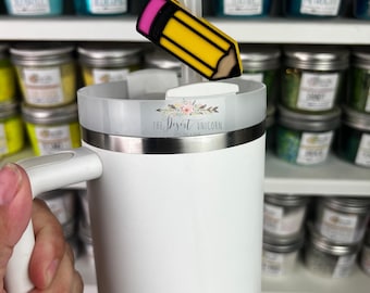 Adorno para pajita de lápiz / Regalo para la vuelta al cole / Accesorio para taza de profesor / Ambiente de aula