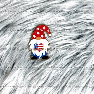 Gnome Acrylic Blanks: Badge Reel Acrylics with Decal Set Patriotic Gnome