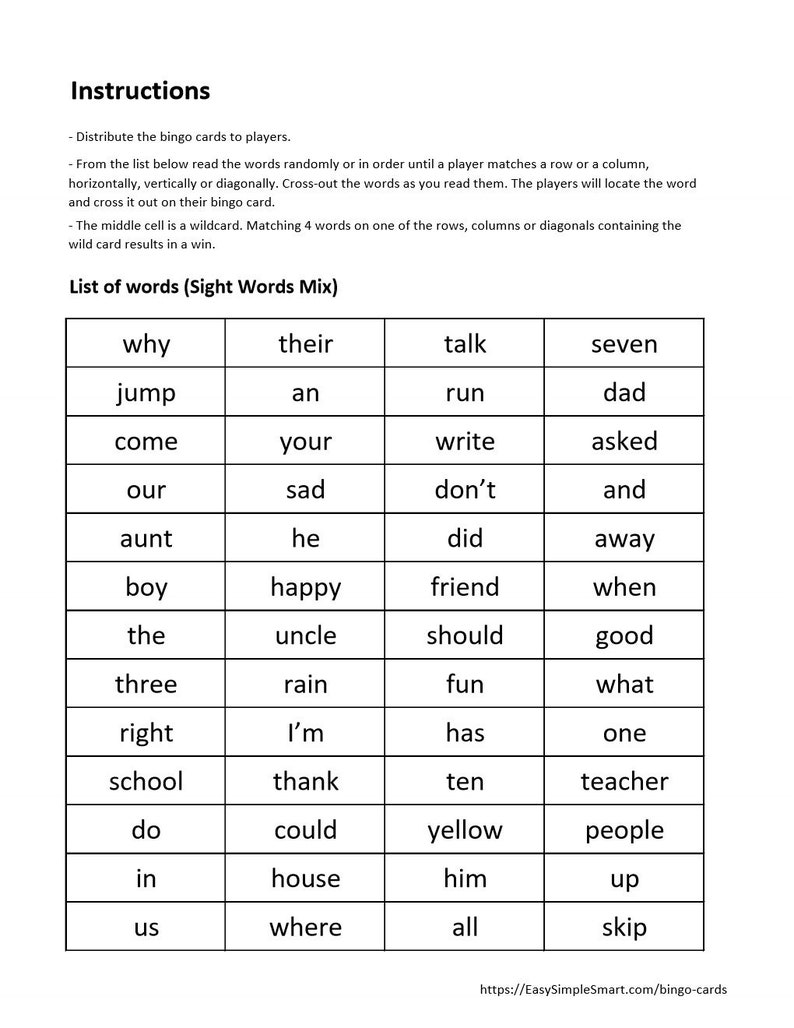 30 Sight Words Bingo Cards Prek To Grade 2 Dolch Collection Learn To 30-sight-words-bingo-cards-prek-to-grade-2-dolch-collection-learn-to