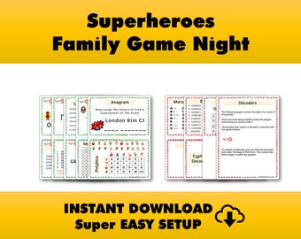 Escape Room for Kids - DIY Printable Game – Superheroes Escape Room Kit – Birthday Party Games - Kids Puzzle Game – Family Game Night