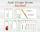 Escape Room for Kids, Baseball theme, Birthday Party Games, Kids Puzzles, Family Game Night, Scavenger Hunt, Cipher, family bonding activity
