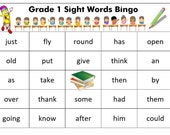 Sight Words Bingo Cards - Dolch List Grade 1 - set of 120 cards - sight words learning - classroom materials - word games - learn to read