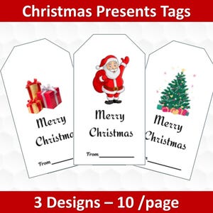Etiquetas para regalos de Navidad imprimibles: descarga instantánea / Etiquetas navideñas / Perfectas para envolver regalos