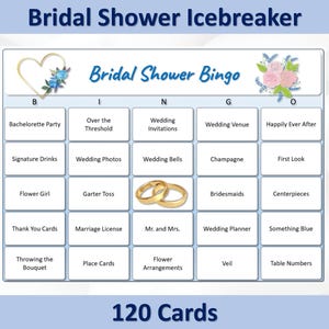 120 cartones de bingo para novias, cartones únicos precargados para bingo de novias, cartones de bingo para bodas, juego de bingo para despedidas de soltera, bingo para bodas, juego para parejas