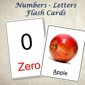 Alphabet and Numbers Flash Cards - Printable - Educational Flashcards | Montessori Flash Cards | Flashcards Printable | Homeschool