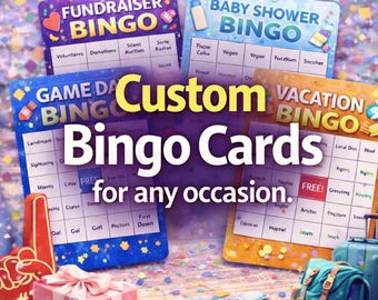 Personalized Bingo Cards for event, company party, community gathering, family bingo party, retirement house, baby shower - digital download