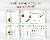 Escape Room Kids, Basketball theme, Birthday Party Games, Kids Puzzles, Family Game Night, Scavenger Hunt, Cipher, family bonding activity